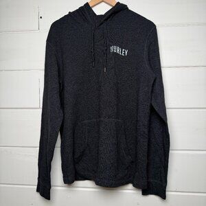 Hurley Men's Spiral Thermal hooded Pullover, Black, Sz Medium